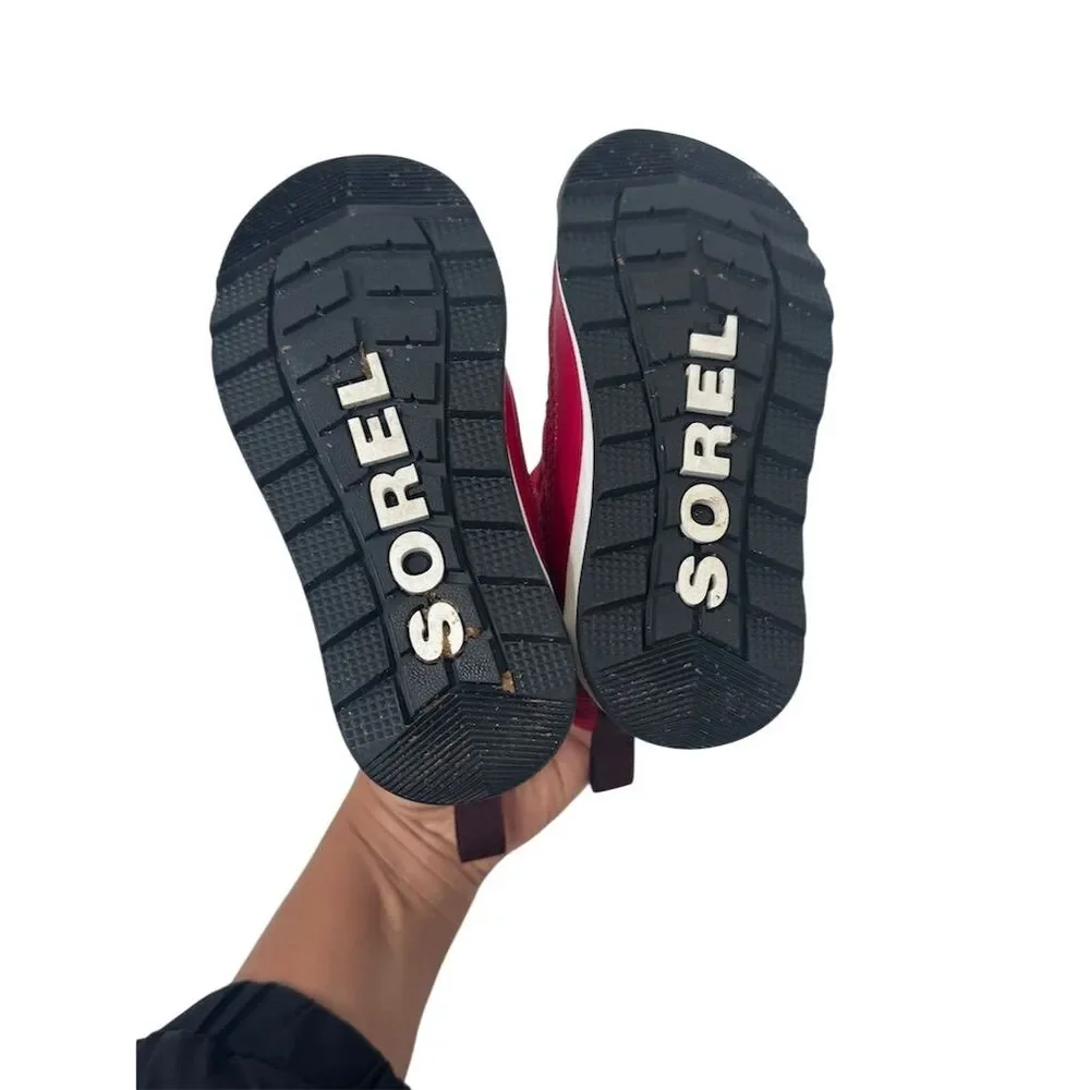 Sorel Whitney II Kids Pink Winter Boots Size 9 Waterproof Lace-Up